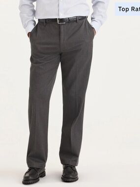 New Dockers Signature Khaki Classic Fit Lux Cotton Stretch Gray Pants Mens 42x30